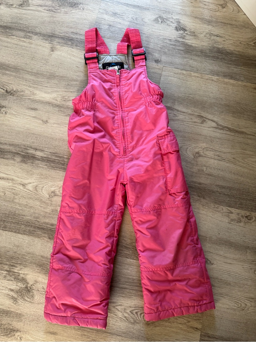 Kids Pink Snow Bib Pants - Bright Pink Winter Overalls